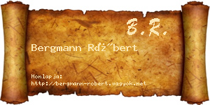 Bergmann Róbert névjegykártya